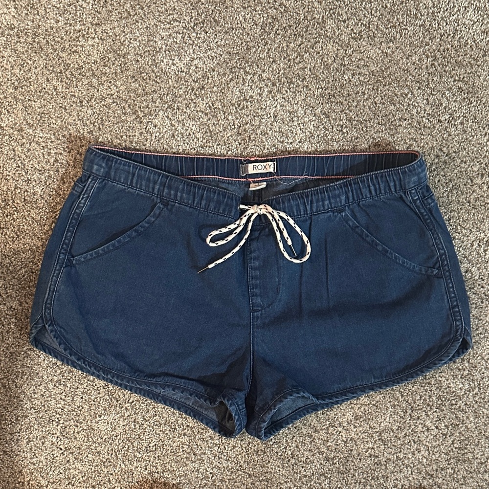 Roxy Dark Blue Jean Shorts with Drawstring
